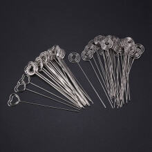 180 Pieces Metal Wires Memo Clip Note Card Holders Table Number Clip Photo Stand Silvery