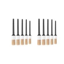 Natural Boar Hair Detail Brush (Set of 10),Premium Detail Brushes for Engines, Wheels, Interior, Leather, Trim, Emblems