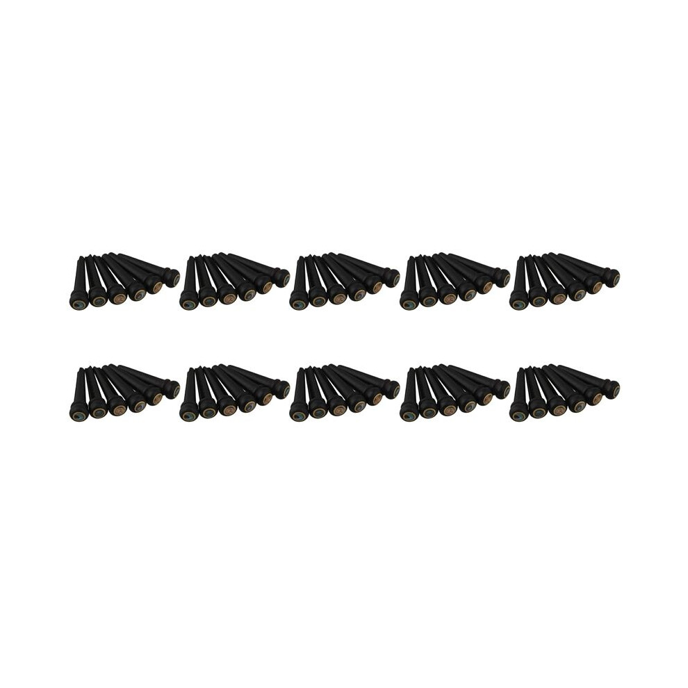 60Pcs Black Ebony Shell Guitar Bridge Bone Pins Set With Green Abalone Dot For Acoustic Guitar Accessories 4713140893949