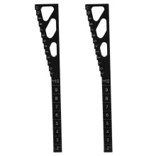 2X Outil de Mesure de la Règle de Réglage de la Jauge de Hauteur de Conduite En Métal de Modèle de Voiture RC pour Voiture 1/8 1/10 1/12 RC, Noir