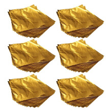 600Pcs Square Sweets Candy Chocolate Lolly Paper Aluminum Foil Wrappers Gold