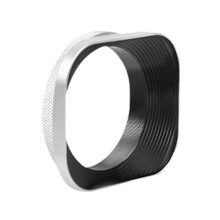 52mm Caliber SLR Micro-Single Lens Hood Square Aluminum Alloy Lens Hood for , , , Cameras Silver
