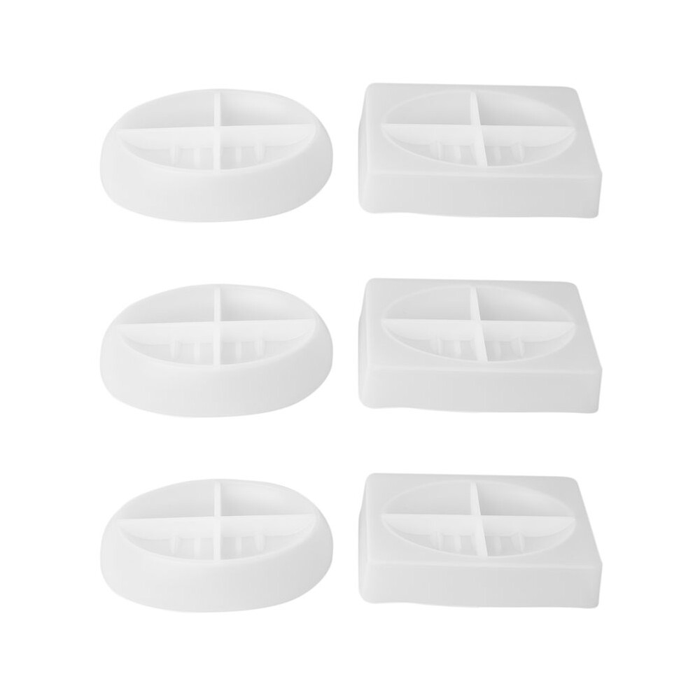 6Pcs Silicone Soap Dish Resin Mold Oval/Square Drain Soap Box Epoxy Resin Casting Mould Home Organizer 6032695569344
