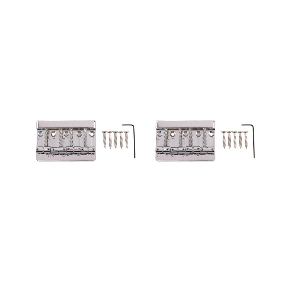 2X 4 String Hardtail Bridge For Precision Jazz Bass Chrome 201B-4 Badass 4711062027374