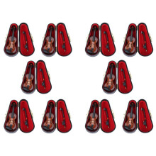 10X Regalos Violín Instrumento Musical Réplica En Miniatura con Estuche, 8X3cm