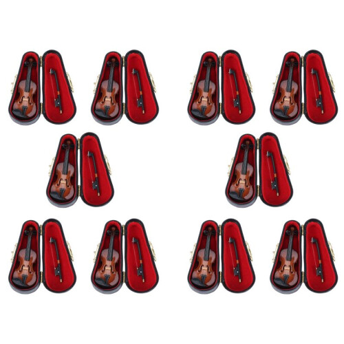 10X Gifts Violin Music Instrument Miniature Replica with Case, 8X3cm 1