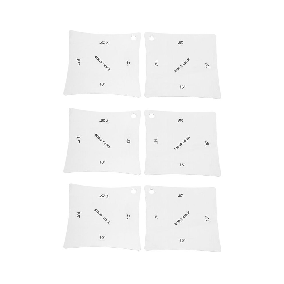 6Pcs Guitar Fingerboard Fretboard Saddle Nut Radius Gauge Measuring Stainless Steel Tool 4712008687331