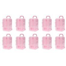 10X Rosa Rullo Viaggio Valigia Scatola di Caramelle Matrimonio Scatola di Caramella Bagaglio Trolley Cassa Della Caramella Giocattolo Piccola
