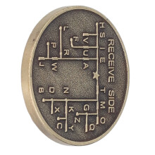 Moneta in rame zincato CW Codice Morse 30x30x3mm per operatori radio e appassionati