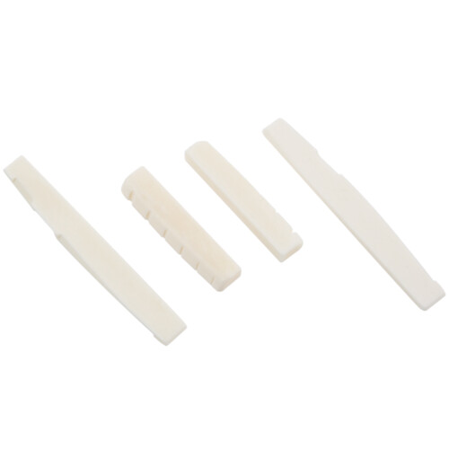 16Pcs 6 String Acoustic Guitar Bone Bridge Saddle and Nut Made of Real Bone