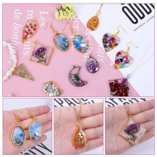Open Bezels for Resin, 120Pcs Hollow Frame Pendants Resin Bezels Jewelry Molds for Resin Casting, Necklaces Making