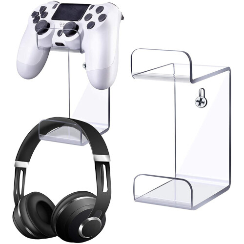 2X Universal Game Controller Holder Wall Mounted Headset Stand Hanger for PS4 1