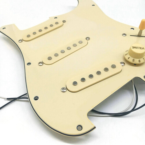 3X Micros de Guitare électrique Pickguard Chargé Assemblage de Plaque à Gratter Précâblé SSS Jaune 1