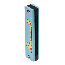 2X Wooden Giraffe Pattern Dual Series 32 Hole Harmonica Child