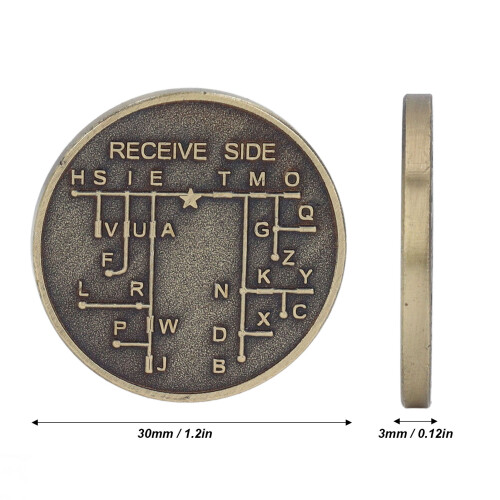 Pièce Code Morse CW - Cuivre galvanisé 30x30x3mm 1