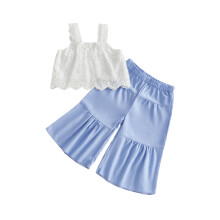 (12-18 Months, Sky Blue) 2-delige zomeroutfit voor elastische taille.