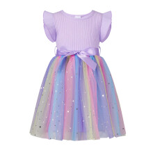 (9-12 Months, Purple) Φόρεμα νήπια με και ζώνη.