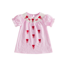 (18-24 Months, Pink) Φόρεμα νήπια για κοντό μανίκι.