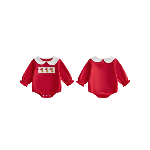 (12-18 Months, Red) Φόρμα Ημέρας Αγίου κέντημα σκύλου 1