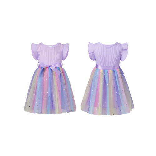 (9-12 Months, Purple) Φόρεμα νήπια με και ζώνη. 1