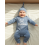 (Newborn, Blue) Σετ 2 τεμαχίων και καπέλο 4