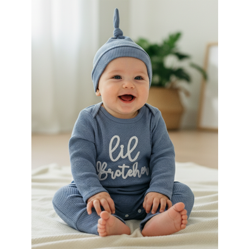 (3-6 Months, Blue) Σετ 2 τεμαχίων και καπέλο 2
