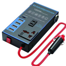 Inverter di Potenza per Auto da 1500 W, 12 V, 24 V A 220 V, Adattatore Convertitore per Caricabatterie per Auto, Presa di Corrente per Camion e