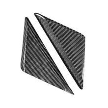 Acabamento de Painel de Pilar Triangular em Fibra de Carbono Real para Janela Frontal de Carro para  Mustang 2024+, Acessórios Brilhantes