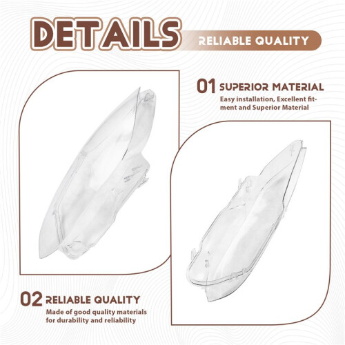 Front Headlight Lens Covers for  E92 E93 Coupe Convertible M3 2006 -2010 Clear Headlamp Cover Shell Left 2
