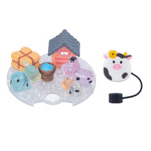 Hars Micro-Landschap Creatieve Halloween Fluorescerende DIY Bekerdeksel Driedimensionale Decoratie Rietje Dop Stofplug A