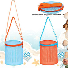 Bolsas de Conchas Marinas para Playa, Malla para Guardar Conchas, Herramientas para Recolectar Conchas, Cubo para Guardar Juguetes de de Viaje.
