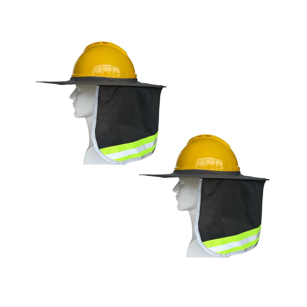 Hard Hat Sun Shade, High Visibility Sun Visor Neck Shade With Reflective Strip, Full Brim(Hard Hat Not Included) 2 Pack 6132050861301