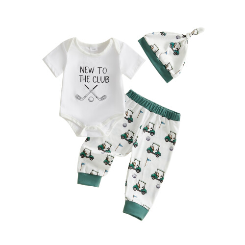 (12-18 Months, White) Καλοκαιρινό σετ 3 μωρά αγόρια