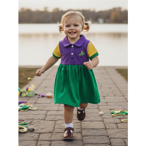 (18-24 Months, Purple) Μοντέρνο φόρεμα καρναβαλιού κέντημα κροκόδειλου. 2