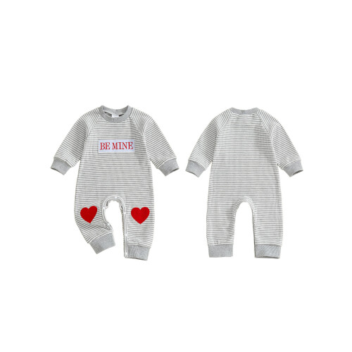 (0-3 Months, Gray) Ριγέ μόδα Αγίου μακριά μανίκια 1