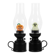 2pcs Halloween Vintage Lamp Electronic Lamp Pumpkin LED Light Halloween Table Lamp for Home Bedroom Haunted House