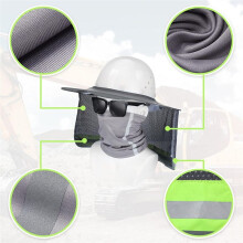 2 Pezzi Cappello da Sole Rigido Protezione per il Collo Alta Visibilità Intera Protezione Solare In Rete e Scaldacollo Bandana Sciarpa per il