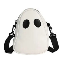 Crossbody Bag Shoulder Bag Halloween Purse Holiday Party Gift Candy Bag for Boys Girls White