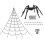 Conjunto de Decoração Teia Aranha de Halloween, 275 Polegadas, Teia de Aranha Triangular Enorme + Aranha Falsa Gigante de 78 Polegadas, Decoração 2