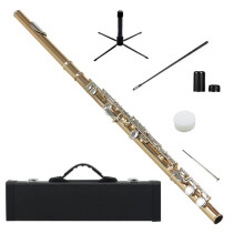 SLADE 16 Closed Holes Flute C Key Flute Concert Performance Flute Professional Woodwind Instruments Gold