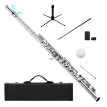 SLADE 16 Closed Holes Flute C Key Flute Concert Performance Flute Professional Woodwind Instruments Silver