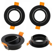 High Quality Black Aluminum Round GU10 Adjustable Spot Light Fixture LED Downlight Ceiling Spot Light Frame