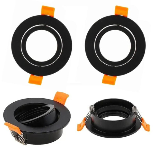 High Quality Black Aluminum Round GU10 Adjustable Spot Light Fixture LED Downlight Ceiling Spot Light Frame