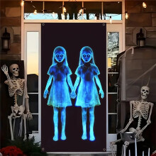 Horrible Gothic Haunted House Decoration Halloween Door Hanging Cloth Home Indoor and Outdoor Party Decoration