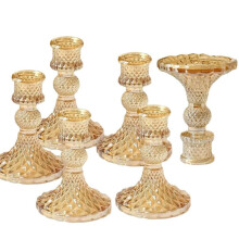 Taper Candlestick Holder Set of 6 Glass Candle Holder for Wedding Table Decorations, Birthdays, Christmas Decor