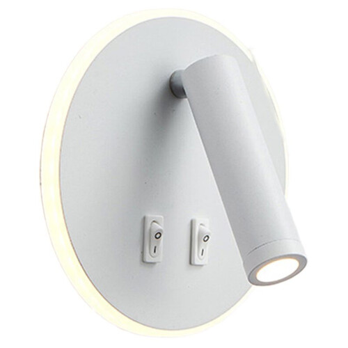Mounted Eye Protection Rotatable Wall Reading Light Full Spectrum Spotlight LED Lamp Sconce Bedside Round White