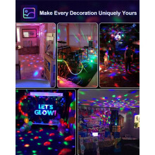 Portable Sound Activated Party Lights Indoor Outdoor,Disco Strobe KaraokeLight Supplies for Christmas Halloween(EU)