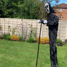 Garden Ghostface Halloween Decor Outside Hanging Scary Decorations Courtyard Bird Repeller
