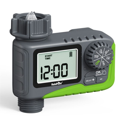 RainPoint 3-Outlet Water Timer Independent Control Program Digital Garden Sprinkler 2