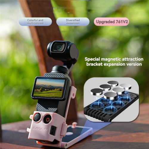 for  Osmo Pocket 3 Magnetic Bracket Mount Base 1/4 Cold Shoe Angle Adjustable Desktop Base Camera Accessories B 1
